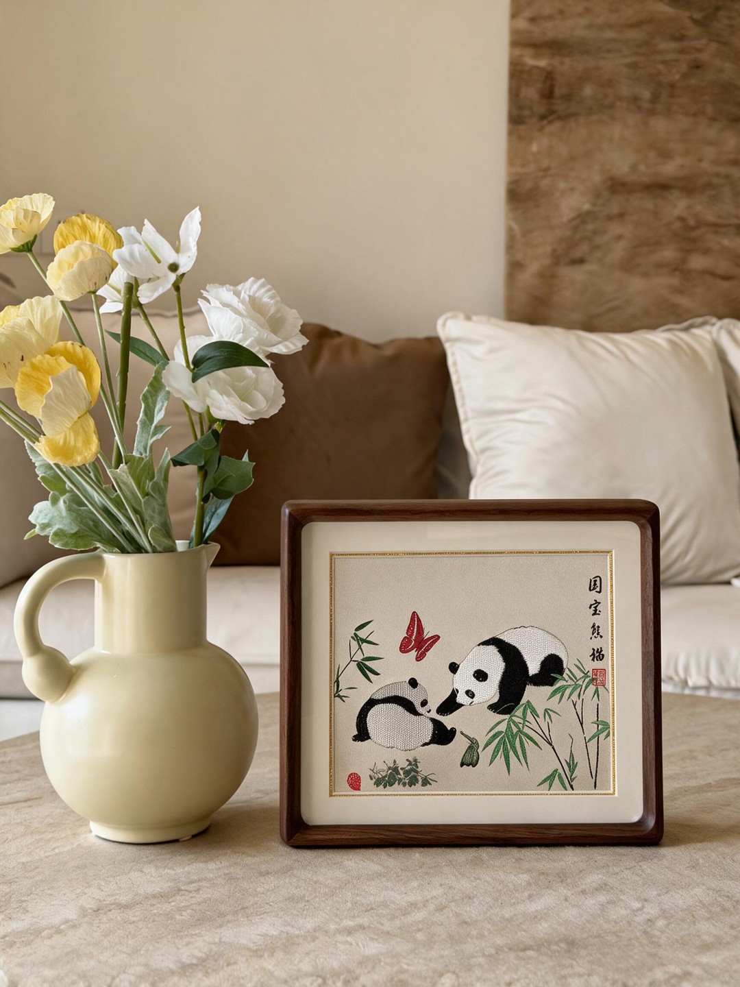 蜀锦熊猫框画 参考图 1