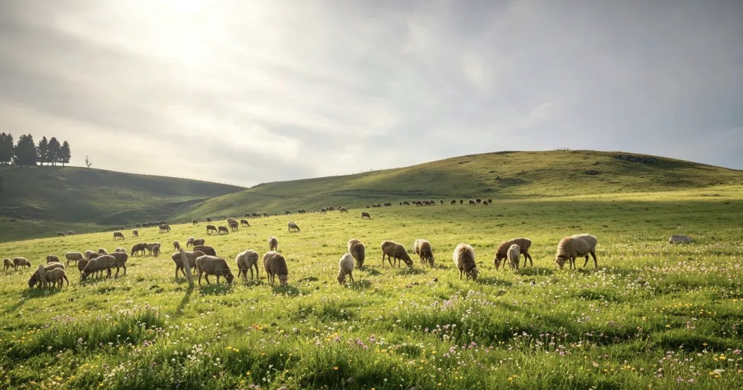 Horses grazing in Zhaosu